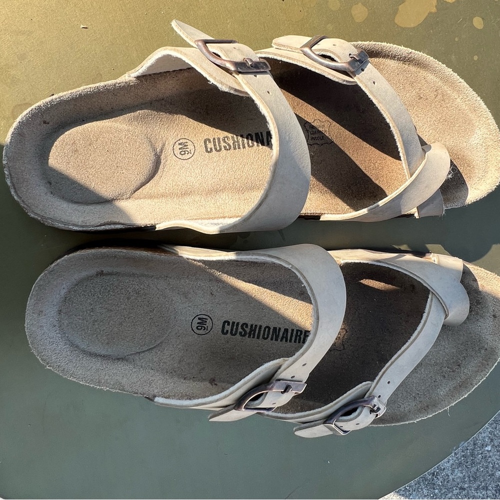 Cushionaire Women's Beige Buckle Sandals